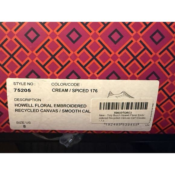 Tory Burch sneakers Howell T floral embelished Floral 8 cream spiced - Picture 7 of 8